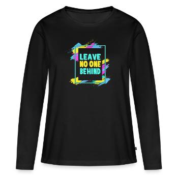 Aucun être humain n’est illégal Droits de l’homme Ne laissez pas - T-shirt manches longues Premium bio Femme - noir - Devant - Julia (174cm)