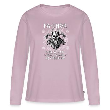 Vathor pour hommes - Fête des pères Cadeau de la fête des pères Viking - T-shirt manches longues Premium bio Femme - rose poudré - Devant - Julia (174cm)