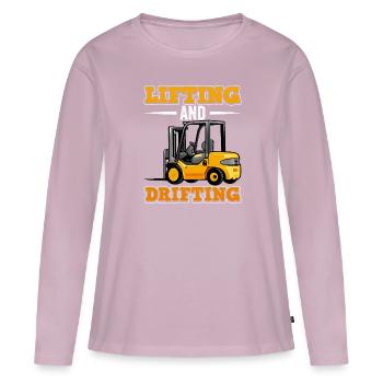 Chariot élévateur - T-shirt manches longues Premium bio Femme - rose poudré - Devant - Julia (174cm)