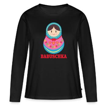 Matryoshka Gang Doll Babushka Russe - T-shirt manches longues Premium bio Femme - noir - Devant - Julia (174cm)
