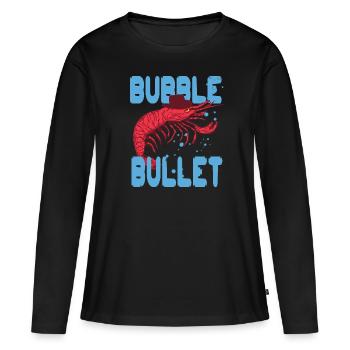 Bubble Bullet Retro Funny Pistol Shrimp Designs - T-shirt manches longues Premium bio Femme - noir - Devant - Julia (174cm)