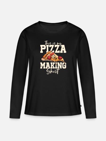 Pizza Bäcker Pizza selber machen - Frauen Premium Bio Langarmshirt - Schwarz