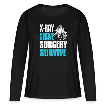 La chirurgie de rasage aux rayons X survit à un chirurgien rétro drôle - T-shirt manches longues Premium bio Femme - noir - Devant - Julia (174cm)