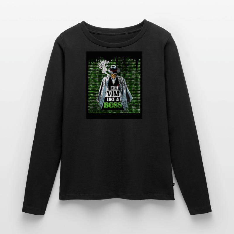 I Exit VIM like a Boss for Linux Linux Lover and Frauen Premium Bio Langarmshirt