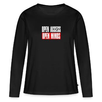 Open Access Open Mind for Ethical Hacker and Coder - Frauen Premium Bio Langarmshirt - Schwarz - Vorne - Julia (174cm)