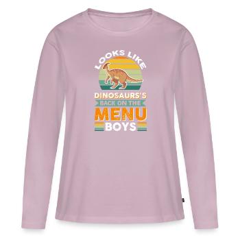 On dirait que les dinosaures sont de retour sur le menu Boys - T-shirt manches longues Premium bio Femme - rose poudré - Devant - Julia (174cm)