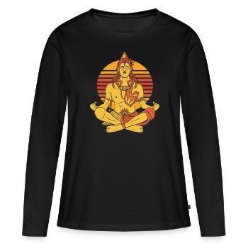 Lord Shiva God Vintage Hiduism Art - T-shirt manches longues Premium bio Femme - noir - Devant - Julia (174cm)