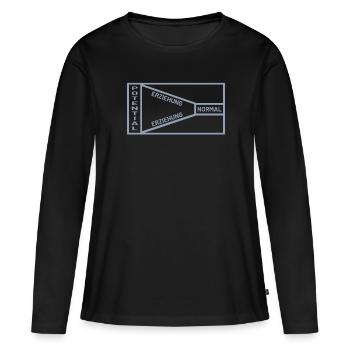 Erziehung Potential Normal Sprüche - Frauen Premium Bio Langarmshirt - Schwarz - Vorne - Julia (174cm)