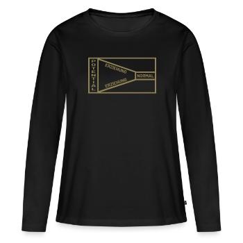 Erziehung Potential Normal Sprüche - Frauen Premium Bio Langarmshirt - Schwarz - Vorne - Julia (174cm)