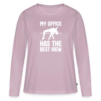 Stabhochspringer mein büro beste aussicht - Frauen Premium Bio Langarmshirt - Altrosa - Vorne - Julia (174cm)