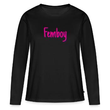 Femboy Cross Dressing LGBTQ CSD - T-shirt manches longues Premium bio Femme - noir - Devant - Julia (174cm)