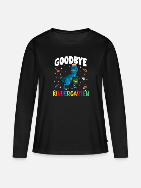 Goodbye Kindergarten - Frauen Premium Bio Langarmshirt - Schwarz