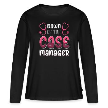 L’aube du gestionnaire de cas - T-shirt manches longues Premium bio Femme - noir - Devant - Julia (174cm)