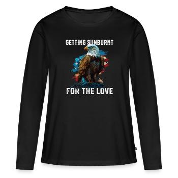 Obtenir un coup de soleil pour l’amour Patriotisme - T-shirt manches longues Premium bio Femme - noir - Devant - Julia (174cm)
