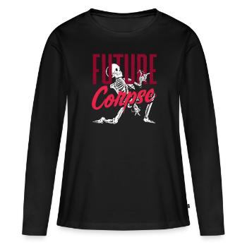 Future Corpse Dark Gothic Squelette - T-shirt manches longues Premium bio Femme - noir - Devant - Julia (174cm)