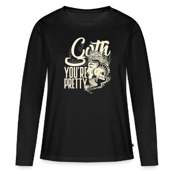 Goth tu es assez gothique sombre pastel gothique - T-shirt manches longues Premium bio Femme - noir - Devant - Julia (174cm)