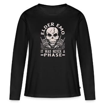 Elder Emo n’a jamais été un squelette gothique de phase - T-shirt manches longues Premium bio Femme - noir - Devant - Julia (174cm)