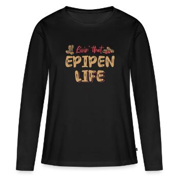 The Epipen-life peanut allergy sufferers - Women's Premium Organic Long Sleeve Shirt - black - Front - Julia (174cm)