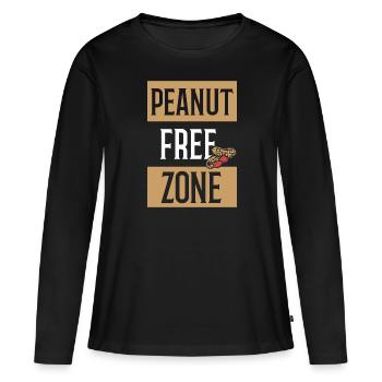 Peanut-free zone Peanut allergy sufferers - Women's Premium Organic Long Sleeve Shirt - black - Front - Julia (174cm)