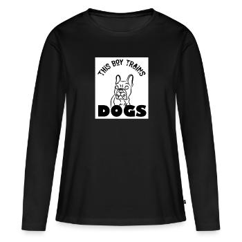 Dressage de chiens Funny Saying Dog Obéissance - T-shirt manches longues Premium bio Femme - noir - Devant - Julia (174cm)