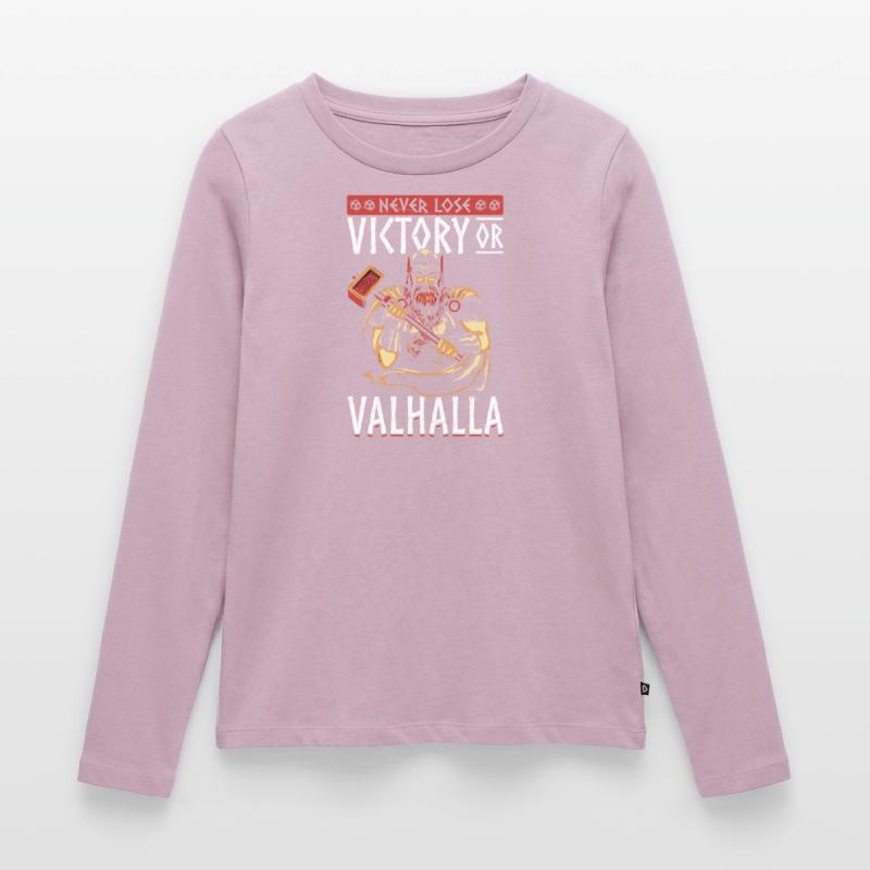 Niemals Verlieren, Sieg oder Valhalla Wikinger Frauen Premium Bio Langarmshirt