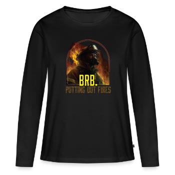 BRB éteindre les incendies pompier pompier - T-shirt manches longues Premium bio Femme - noir - Devant - Julia (174cm)