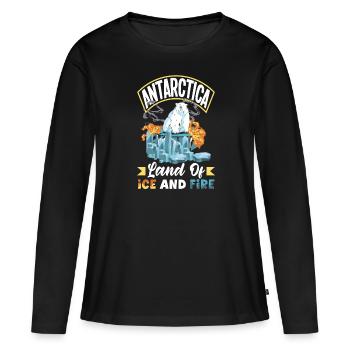 Expédition Antarctique terre de feu et de glace - T-shirt manches longues Premium bio Femme - noir - Devant - Julia (174cm)