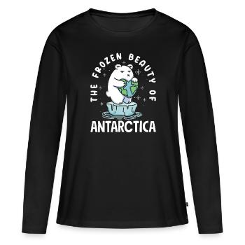 La beauté glacée de l’expédition en Antarctique - T-shirt manches longues Premium bio Femme - noir - Devant - Julia (174cm)