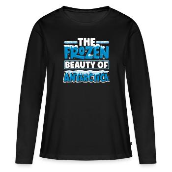 La beauté glacée de l’expédition en Antarctique - T-shirt manches longues Premium bio Femme - noir - Devant - Julia (174cm)
