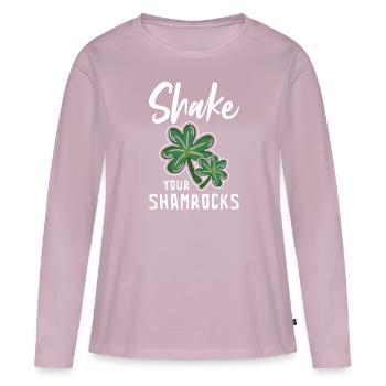Lustige Irische Saint Patricks Day Shake Your - Frauen Premium Bio Langarmshirt - Altrosa - Vorne - Julia (174cm)