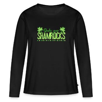 Lustige Irische Saint Patricks Day Shake Your - Frauen Premium Bio Langarmshirt - Schwarz - Vorne - Julia (174cm)