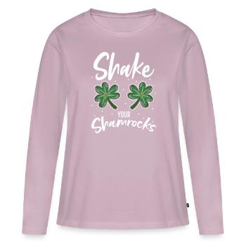 Lustige Irische Saint Patricks Day Shake Your - Frauen Premium Bio Langarmshirt - Altrosa - Vorne - Julia (174cm)