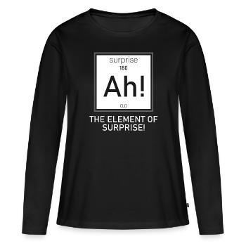 Element der Überraschung - Frauen Premium Bio Langarmshirt - Schwarz - Vorne - Julia (174cm)