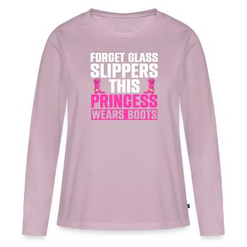 Forget Glass Slippers This Princess Wears Boots - Women's Premium Organic Long Sleeve Shirt - dusky pink - Front - Julia (174cm)