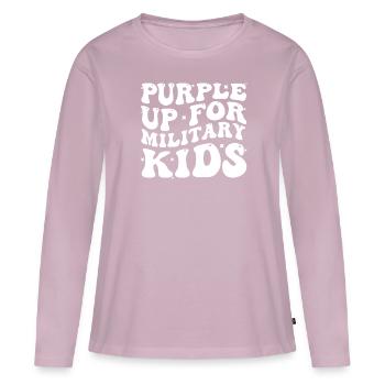 Groovy Purple Up For Military Child Month The Mili - Women's Premium Organic Long Sleeve Shirt - dusky pink - Front - Julia (174cm)