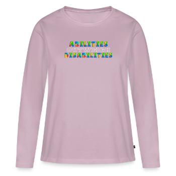 Autism awareness - abilities predominate - Women's Premium Organic Long Sleeve Shirt - dusky pink - Front - Julia (174cm)