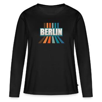 Berlin Berlinerin Berlin Ville Berlin - T-shirt manches longues Premium bio Femme - noir - Devant - Julia (174cm)
