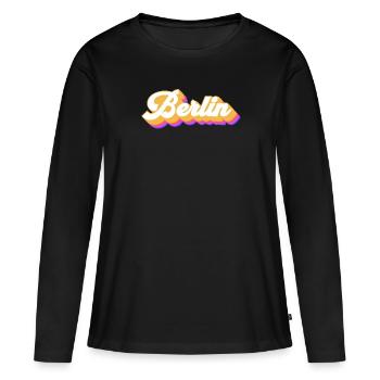 Berlin Berlinerin Berlin Ville Berlin - T-shirt manches longues Premium bio Femme - noir - Devant - Julia (174cm)