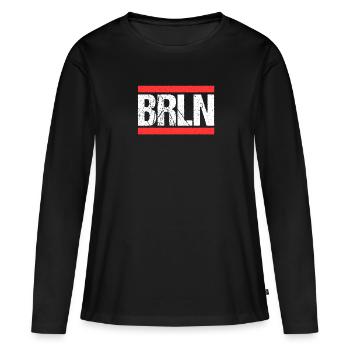 Berlin Berlinerin Berliner Stadt Berlin - Frauen Premium Bio Langarmshirt - Schwarz - Vorne - Julia (174cm)