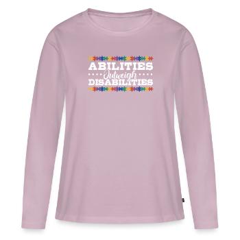 Autism awareness - abilities predominate - Women's Premium Organic Long Sleeve Shirt - dusky pink - Front - Julia (174cm)