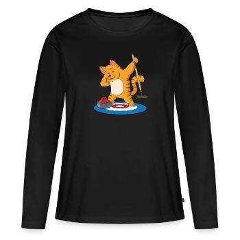 Locken - Frauen Premium Bio Langarmshirt - Schwarz - Vorne - Julia (174cm)