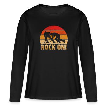 Locken - Frauen Premium Bio Langarmshirt - Schwarz - Vorne - Julia (174cm)