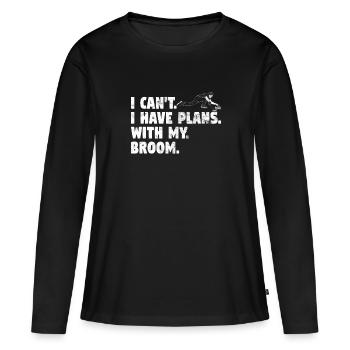 Locken - Frauen Premium Bio Langarmshirt - Schwarz - Vorne - Julia (174cm)