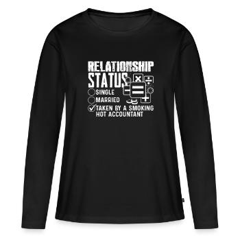 Accountant Accountant Relationship Status - Women's Premium Organic Long Sleeve Shirt - black - Front - Julia (174cm)