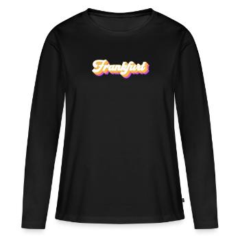Francfort Francfort - T-shirt manches longues Premium bio Femme - noir - Devant - Julia (174cm)