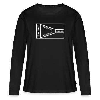 Erziehung Potential Normal Sprüche - Frauen Premium Bio Langarmshirt - Schwarz - Vorne - Julia (174cm)