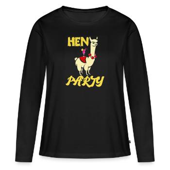 Hen Party Hen Hen Party drôle - T-shirt manches longues Premium bio Femme - noir - Devant - Julia (174cm)