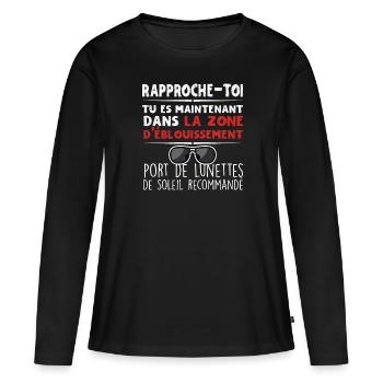 Humour Beauf - Design Amusant pour Homme - T-shirt manches longues Premium bio Femme - noir - Devant - Julia (174cm)