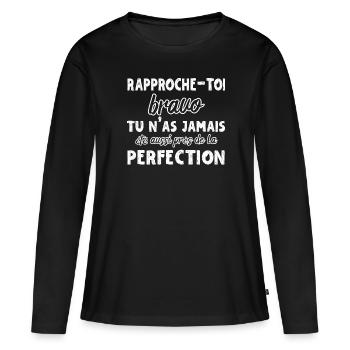 Humour Beauf - Design Amusant pour Homme - T-shirt manches longues Premium bio Femme - noir - Devant - Julia (174cm)