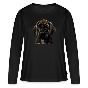 Dogge Doggen Hund Hunde Deutsche Dogge - Frauen Premium Bio Langarmshirt - Schwarz - Vorne - Julia (174cm)